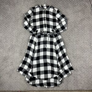 GAP Dress Womens XS Buffalo Check Plaid Belted Midi Long Sleeve Pockets Cottage